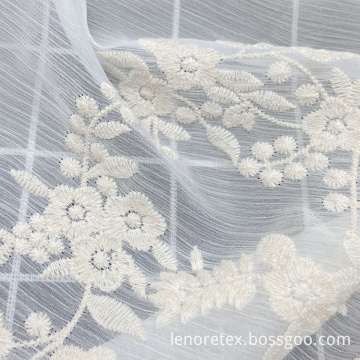 30D Woven Lace Tulle Chiffon Embroidery Fabric